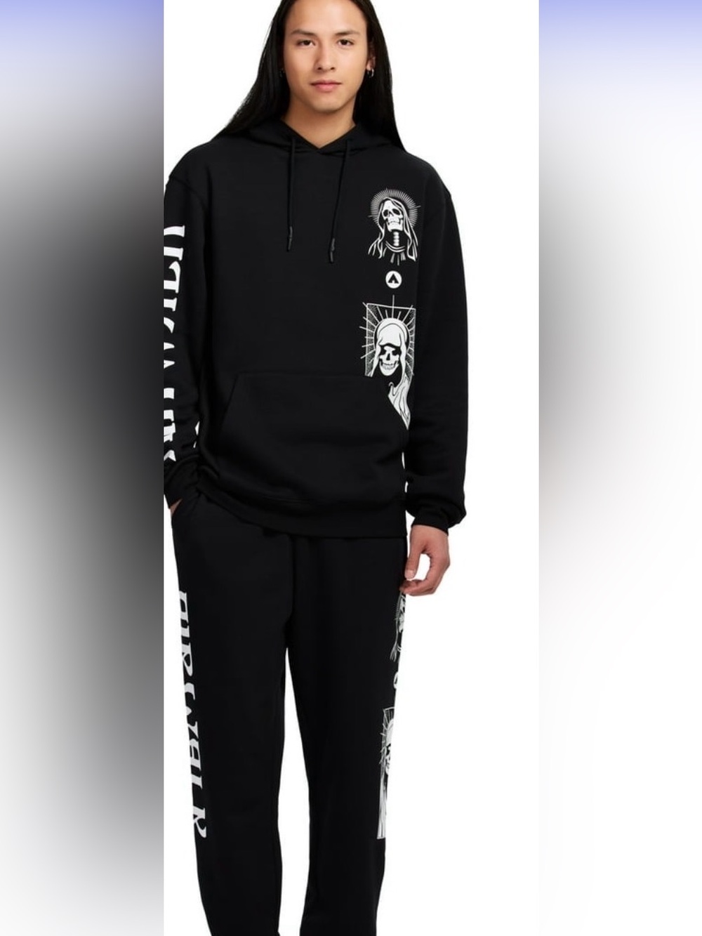 Airwalk Men's Black Graphic Sweatpants and Hoodie